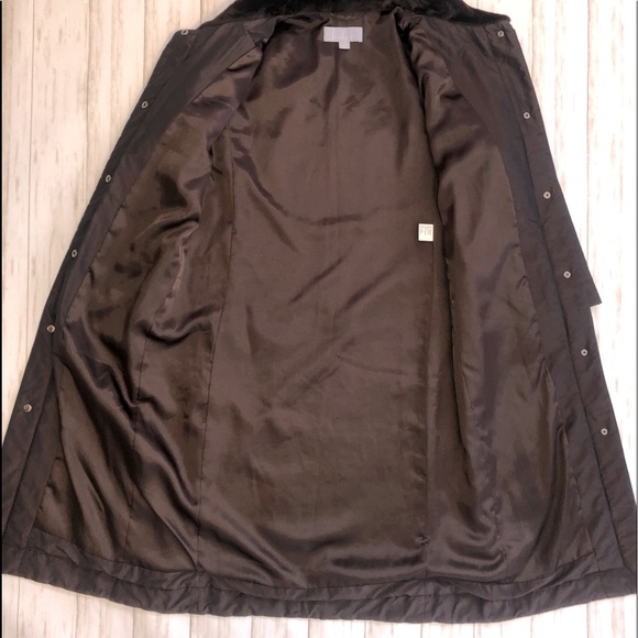 VINTAGE Frenchcoat Paris Iridescent with Faux Fur Collar Coat - Picture 7 of 12